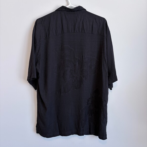 Tommy Bahama Button Down Camp Shirt Hawaiian Tropical Party Black Men's XL - Picture 7 of 10